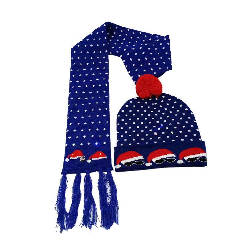 Holiday Party Christmas LED Luminous Knitted Jacquard Knitted Hat