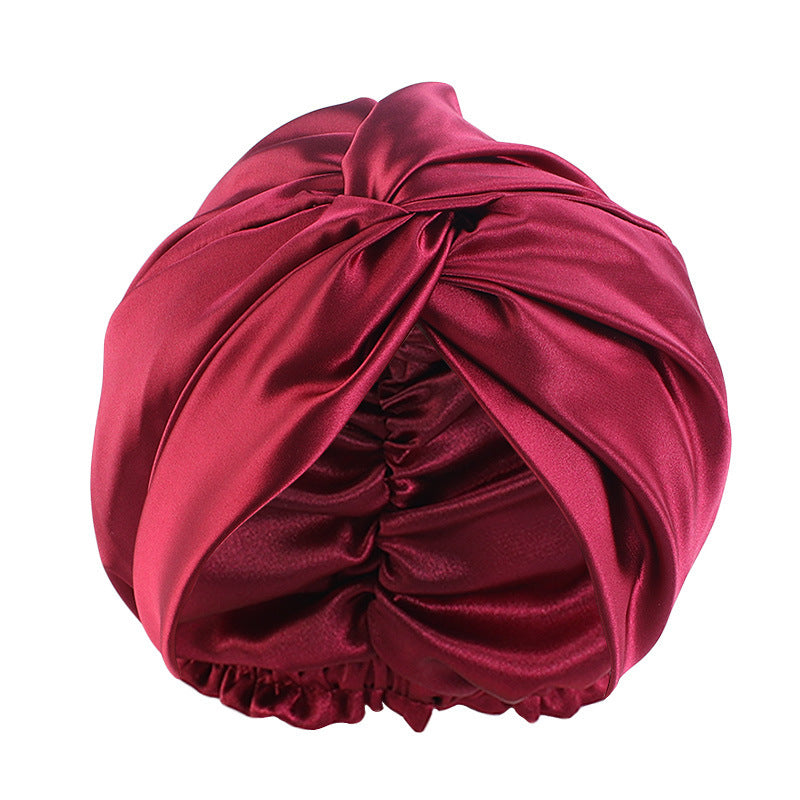 Artificial Silk Double-layer Cross Twist Nightcap