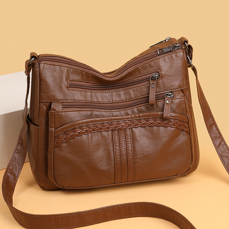 Large Capacity Multi-compartment Middle-aged And Elderly Women's Cross-body Bag Casual Small Square Bag