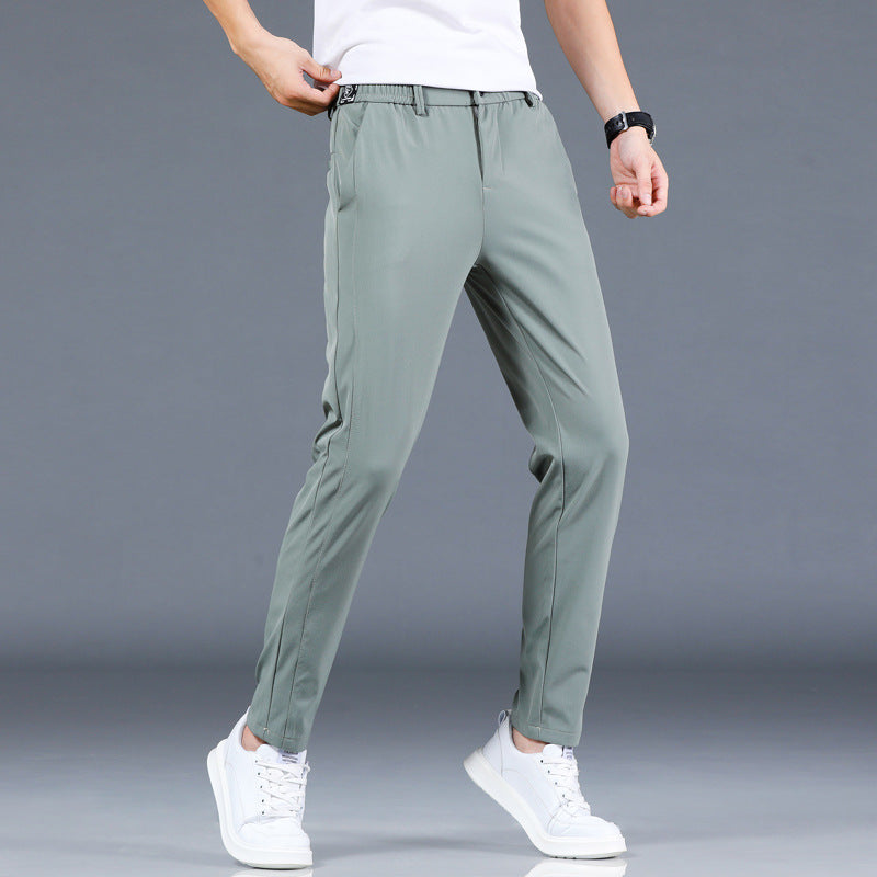 Men's Casual Pants Ice Silk Men's Pants Straight Trousers Men's Trousers Men's Fashion Casual