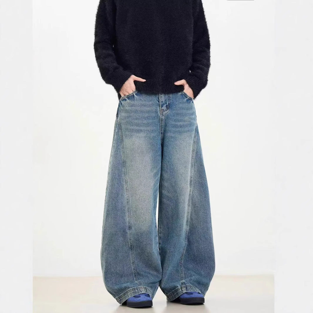 American Retro Washed Distressed Machete Design Jeans