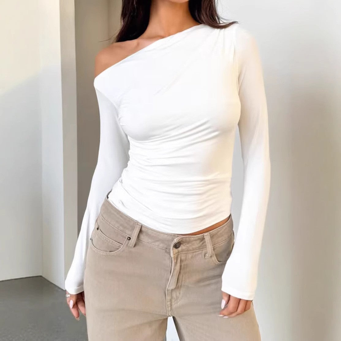 Women's Boatneck Off-shoulder Long-sleeve Base Top