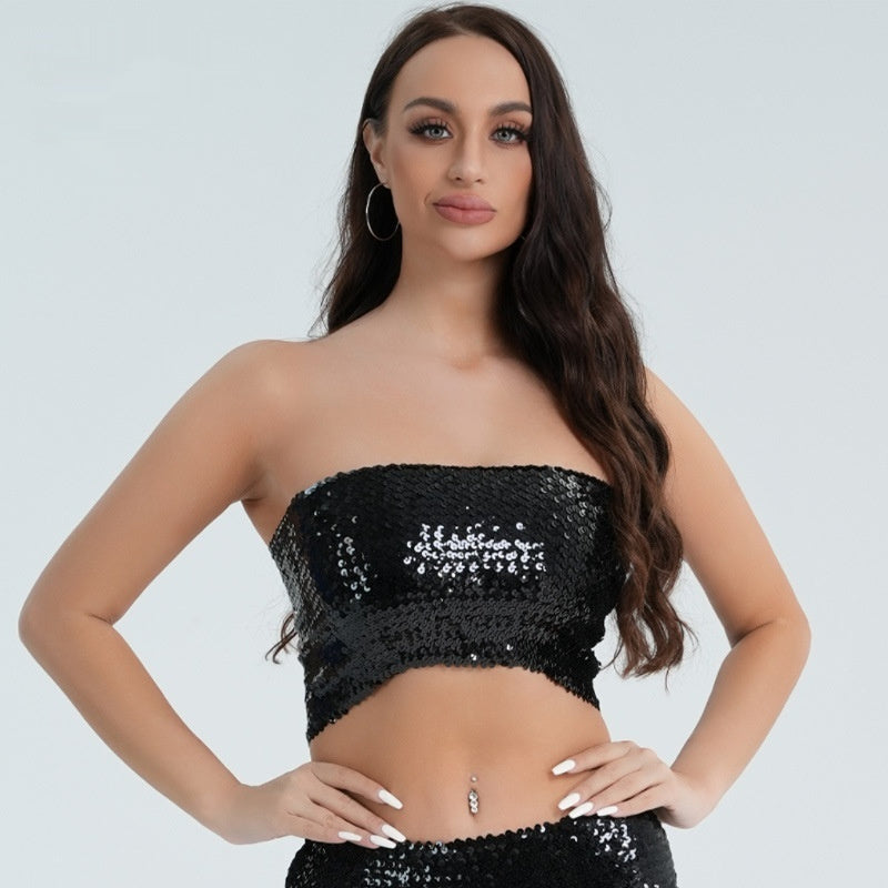 Fashion New Sequined Tube Top For Women