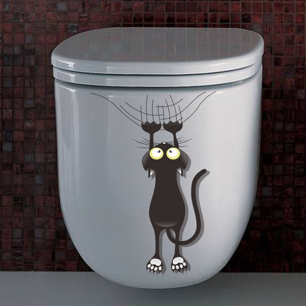 Kitten Grilling Window Creative Sticker Bathroom