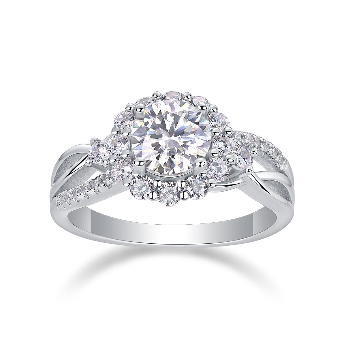 1Snow Lotus - A Fashionable And Luxurious Jewelry Piece Set With 2-carat Moissanite S925 Sterling Silver And Platinum-plated Diamond Prohibit TikTok sales