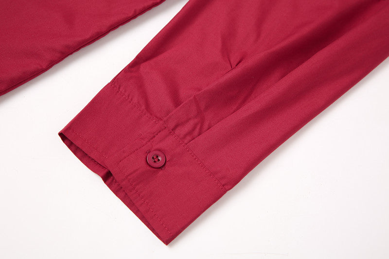 Teenage Men's Stand-up Collar Casual Shirt