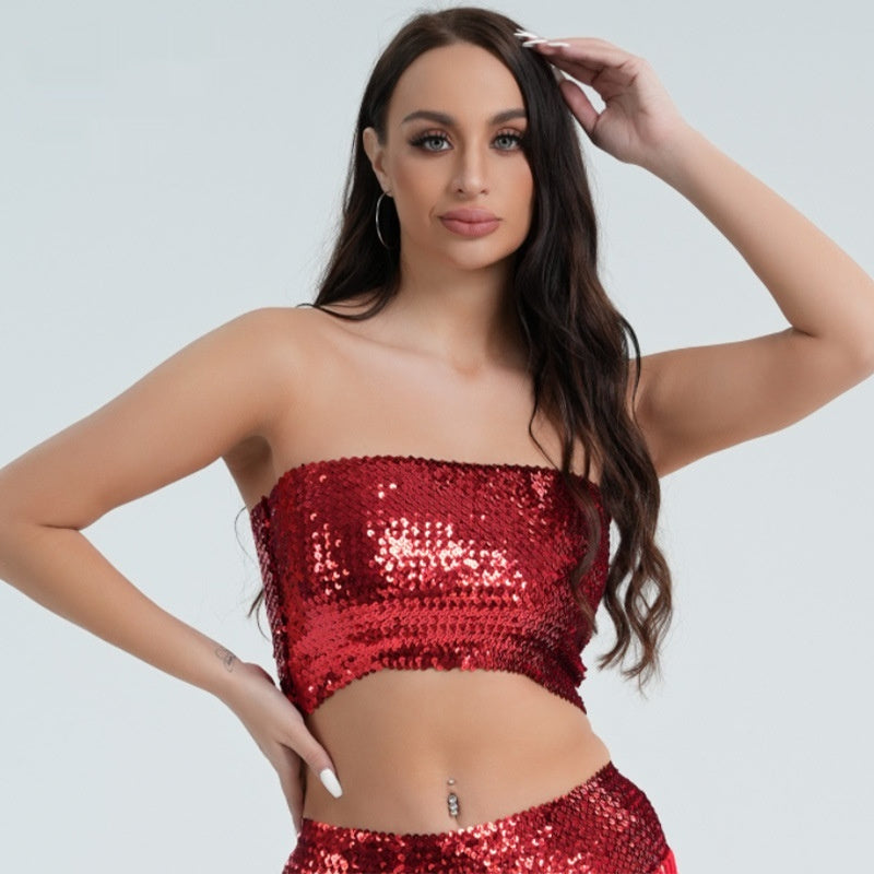 Fashion New Sequined Tube Top For Women