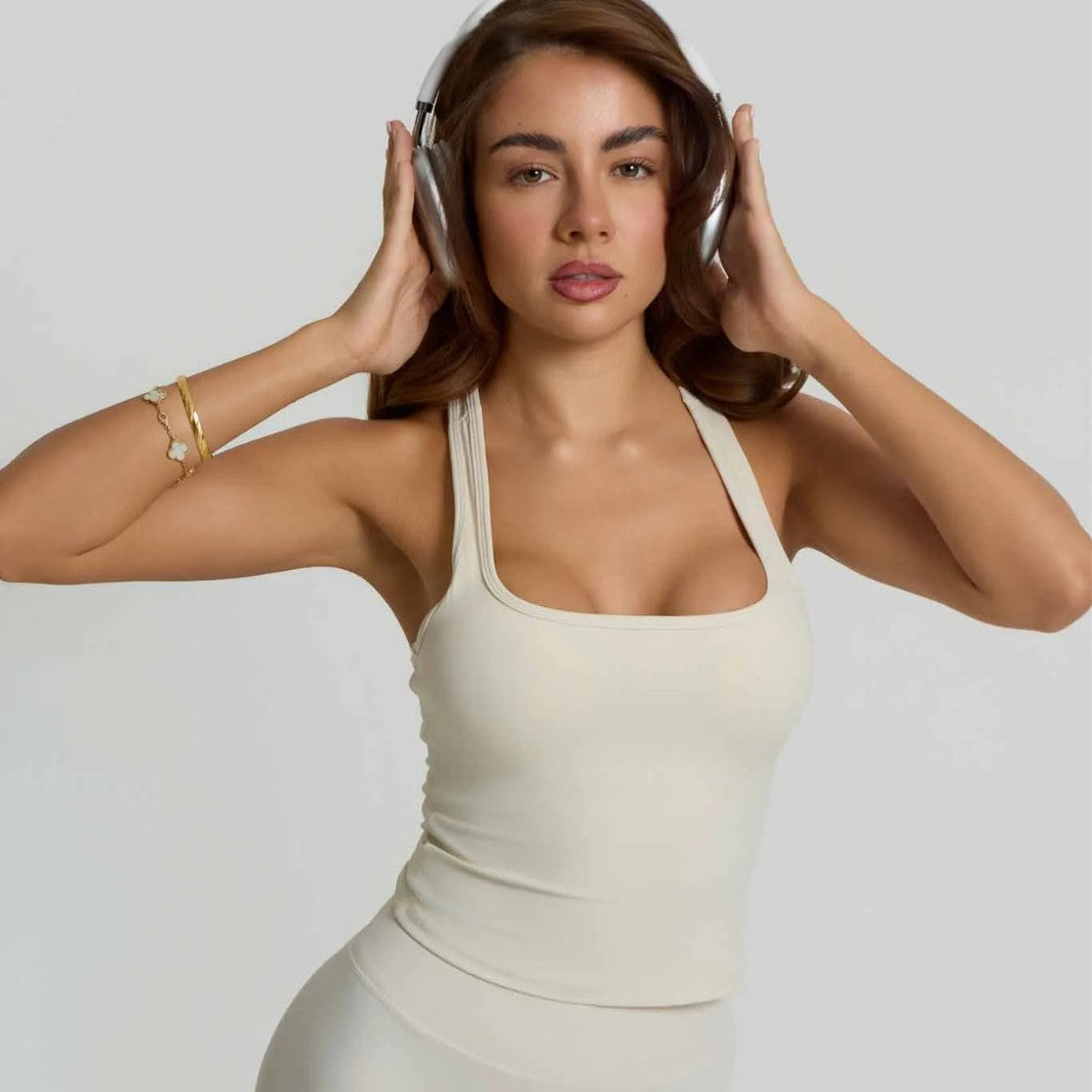 Solid-color Brushed-back Camisole For Women