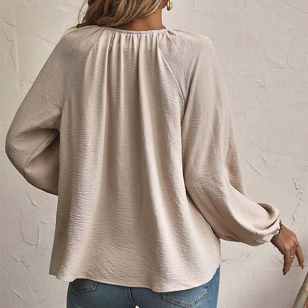 Casual Comfortable Loose-fit Long Sleeve Blouseshirt