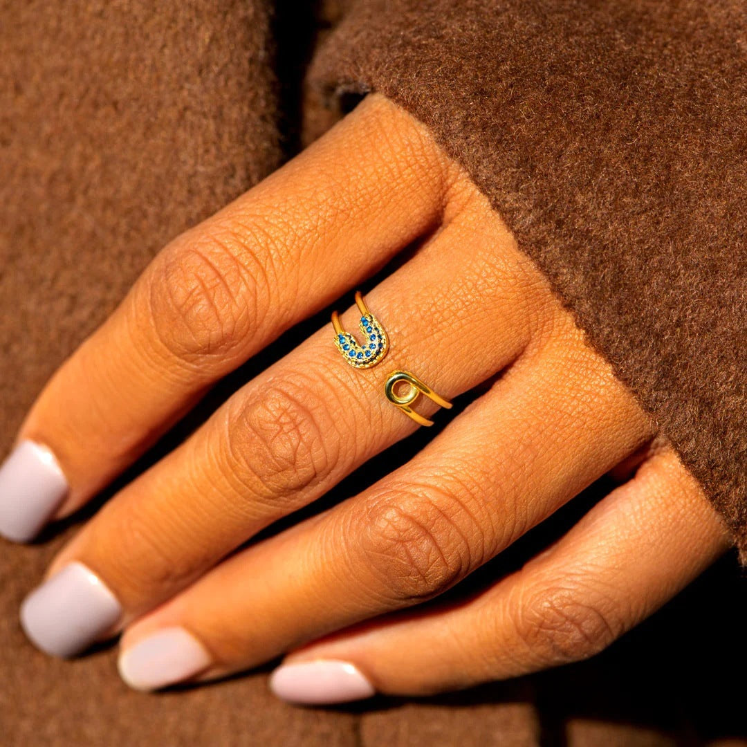 S925 Sterling Silver Open Pin Ring For Women