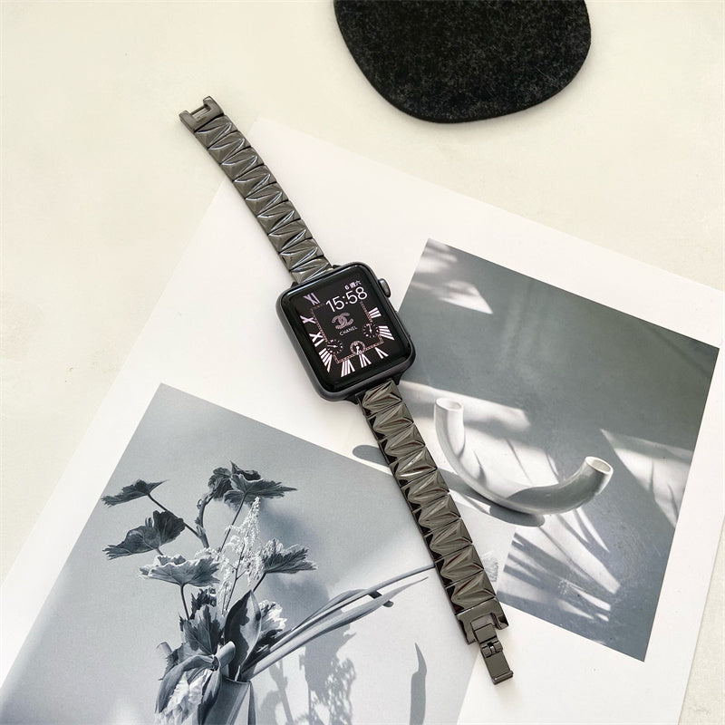 Geometric Pattern Metal Fashion Smart Watch Strap