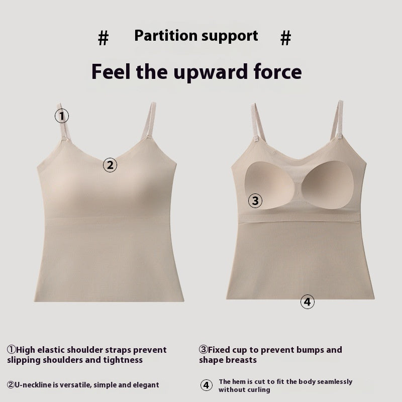Summer Fixed Cup Without Steel Ring Outer Wear Traceless Bottoming Plus Size Slip Top Women