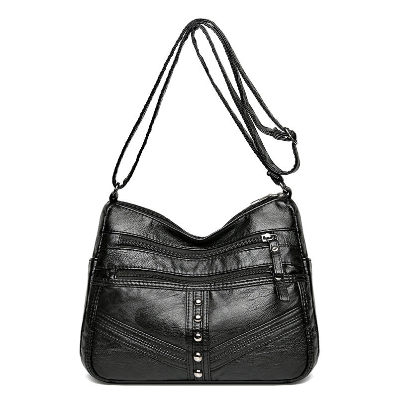 Ladies New High-grade Soft Leather Messenger Bag Vintage Leather