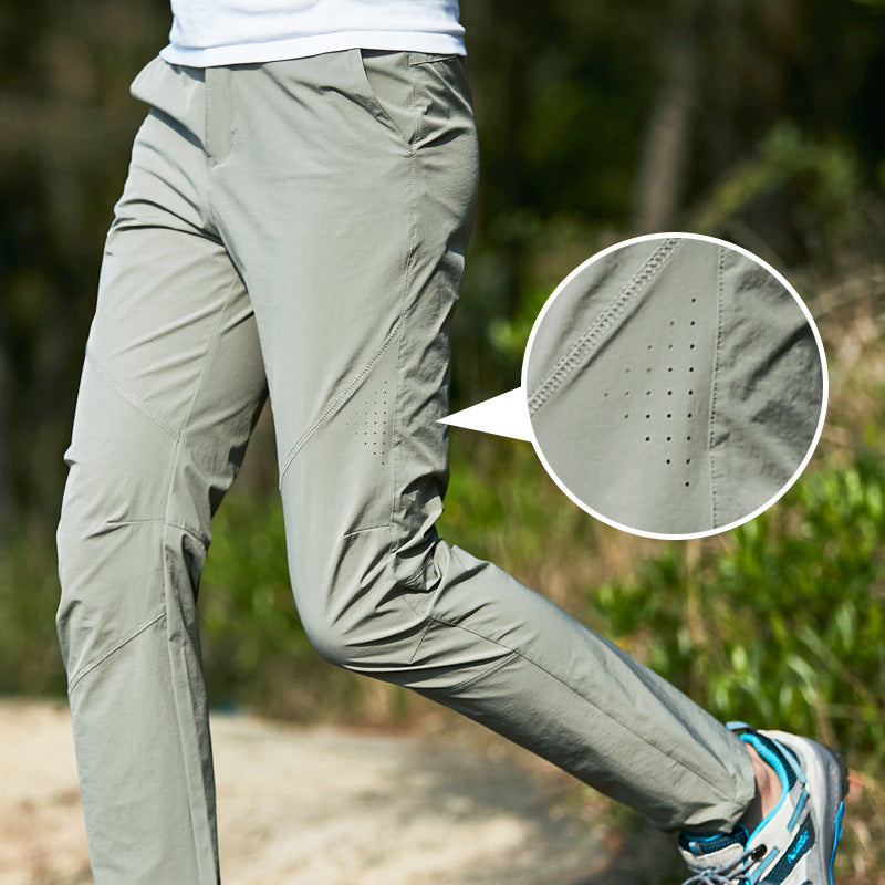 Mesh Ice Silk Leisure Men's Plus Size Loose Elastic Outdoor Workout Pants