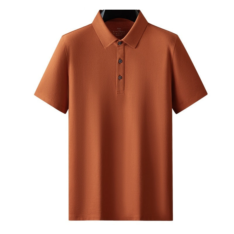 Cool Polo Shirt Men's Solid Color Polo Collar Business Casual Short-sleeved T-shirt