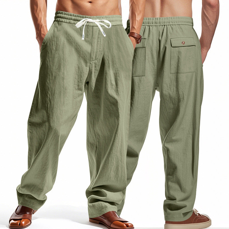 Linen Casual Pants Summer Thin Simple High Street