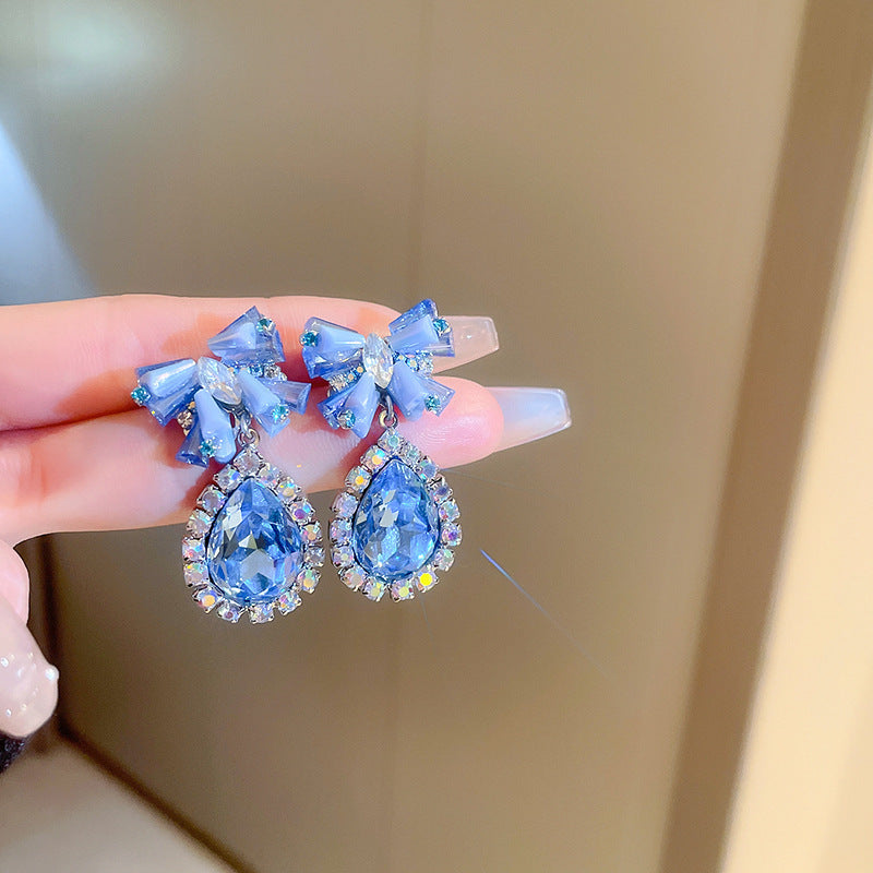 Retro Diamonds Crystal Flower Earrings