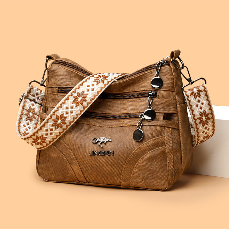 Fashion Women Shoulder Bag Large Capacity Soft Leather Textured Tote