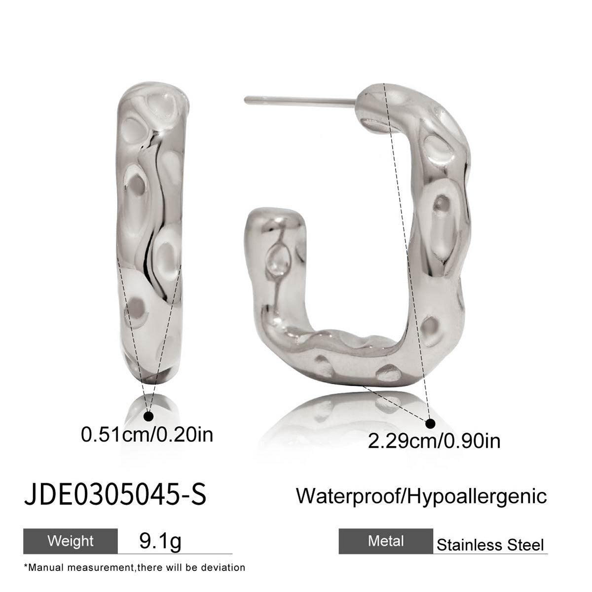 Jieding European And American Stainless Steel C-shaped Ear Studs Light Luxury High Sense