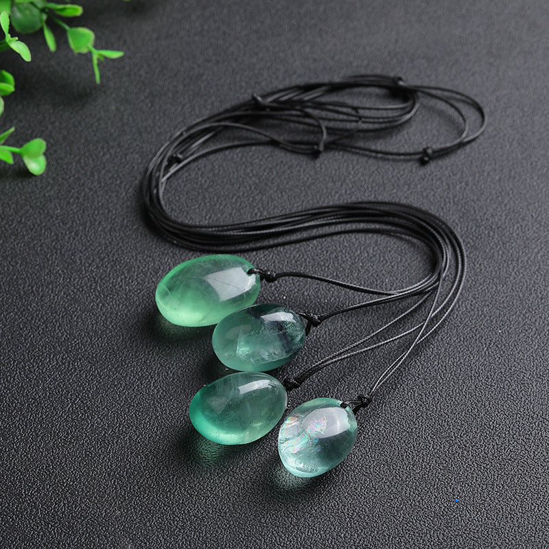 Natural Crystal Stone Green Fluorite Necklace
