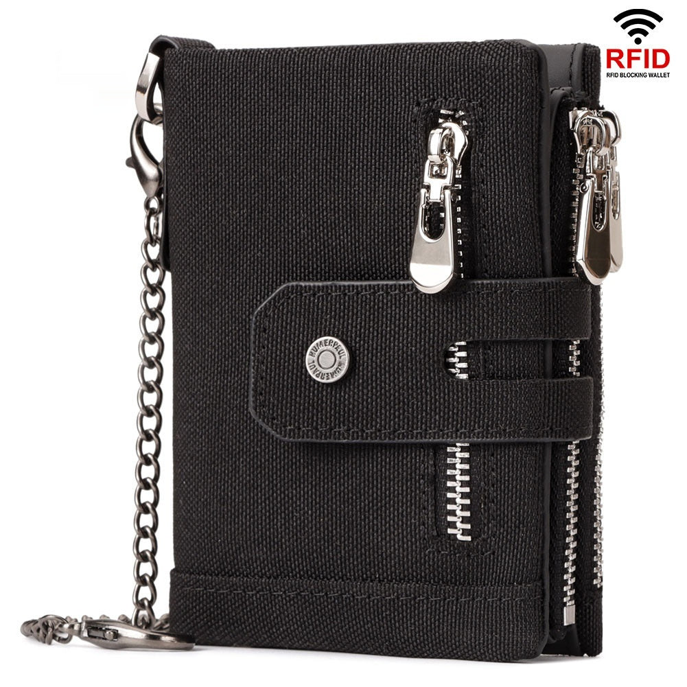 Men's Fashion Personality Tri-fold Multi-color Wallet