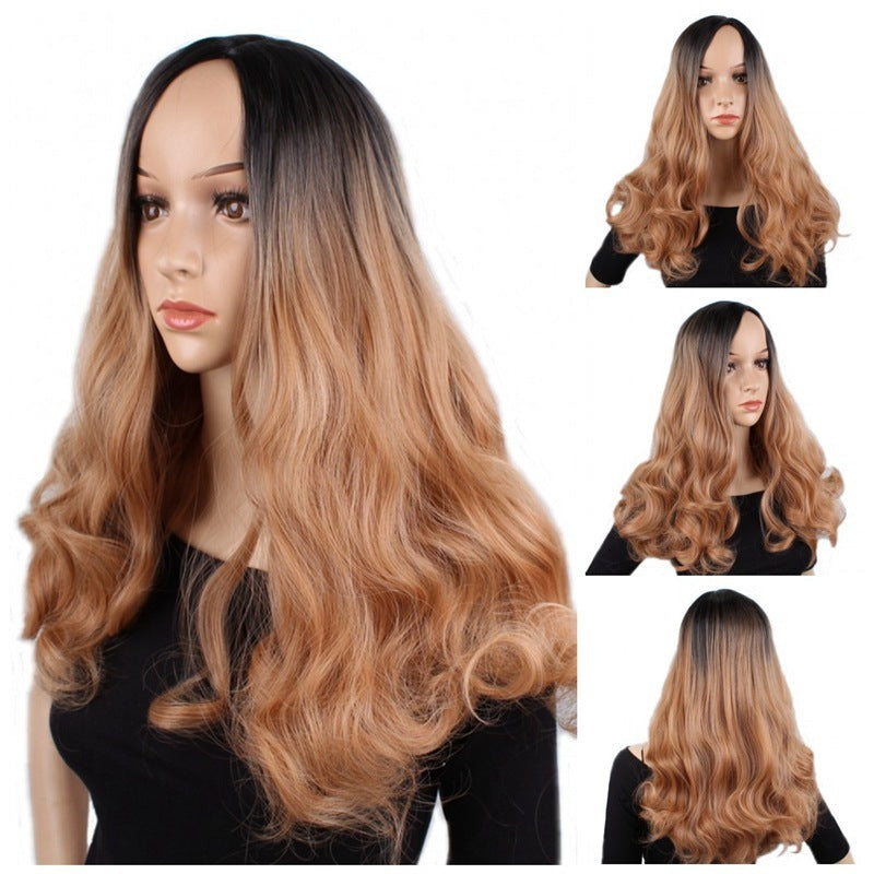 Fashion mid-length curly hair dyed wig