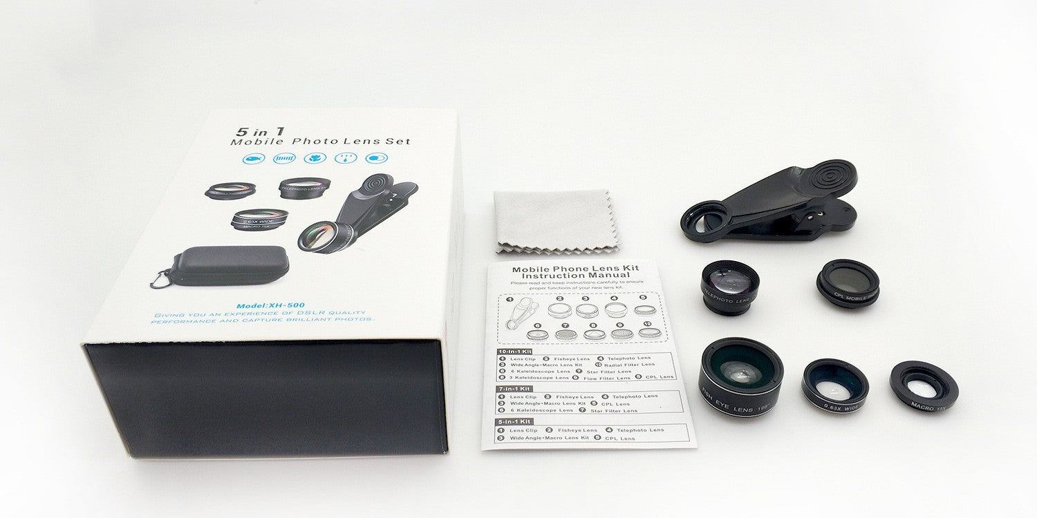 Wide-angle Macro Fisheye Lens Ten-in-one Suit External Camera Lens