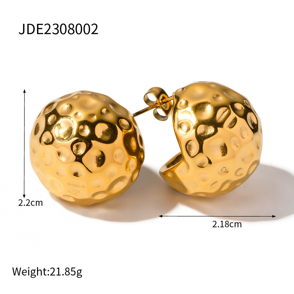 Titanium Steel Electroplating 18K Gold Non-fading Diamond Earrings Ear Studs