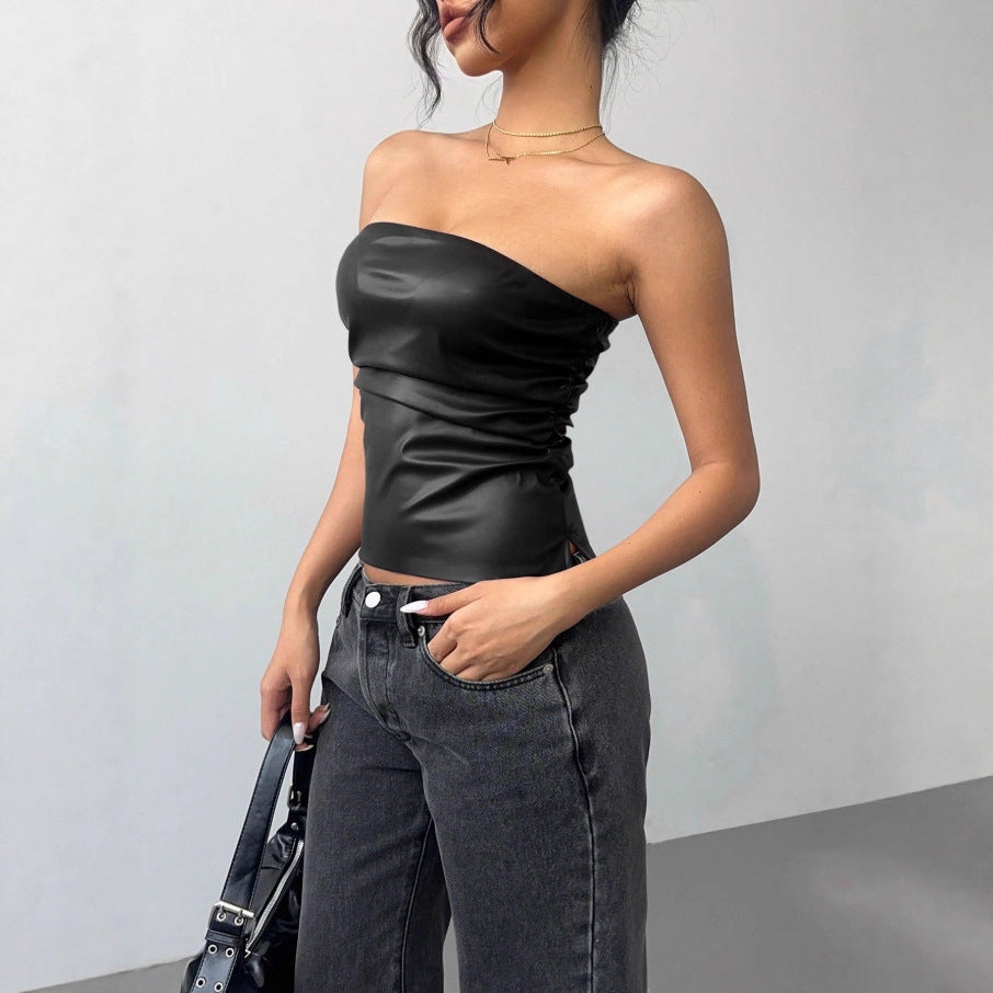 Influencer-style Sleeveless Off-shoulder Tube Top For Women