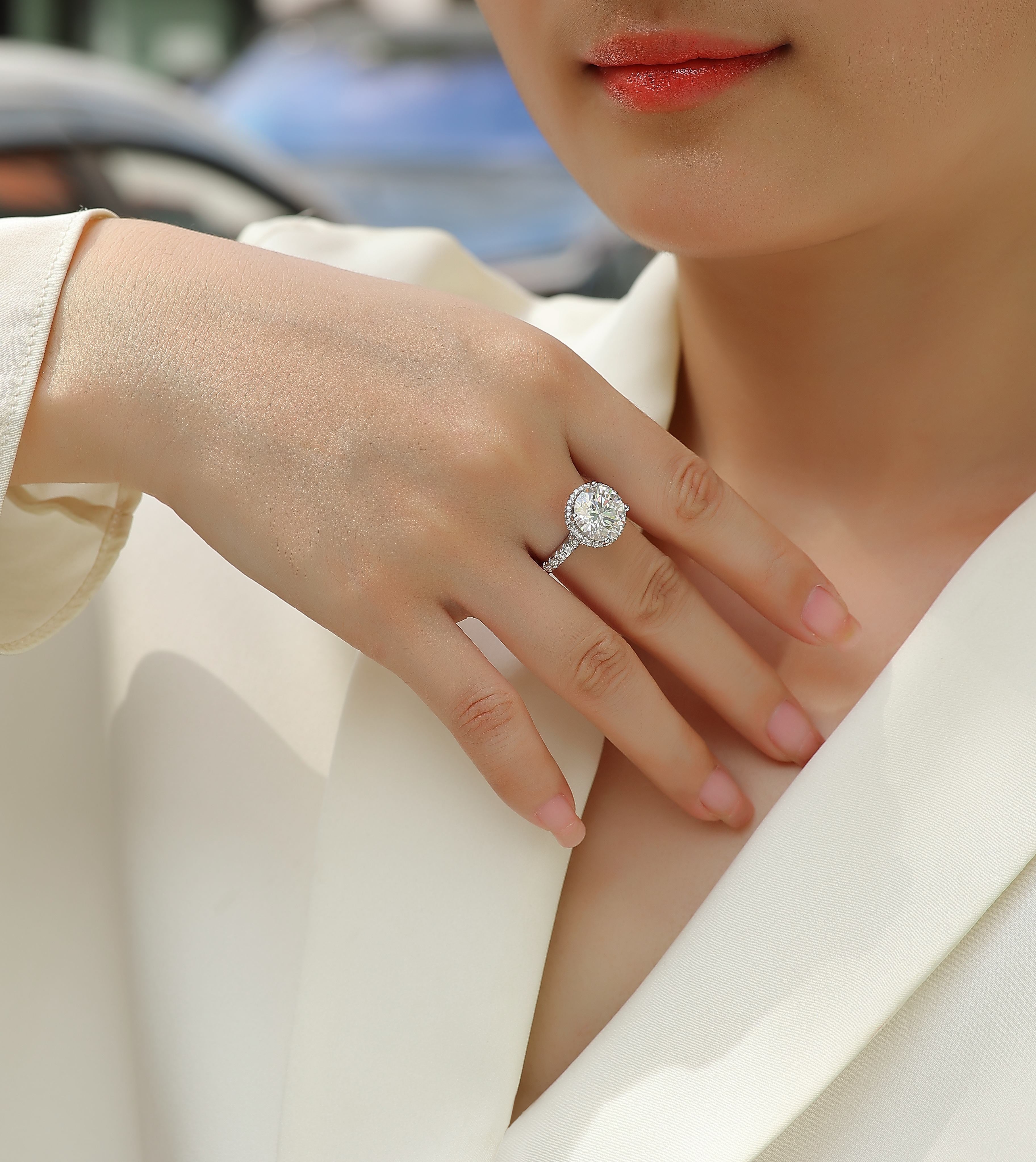 1Starry Sky - A Fashionable And Luxurious Jewelry Piece Set With 5-carat Moissan Diamond S925 Sterling Silver And Platinum-plated Diamond Prohibit TikTok sales