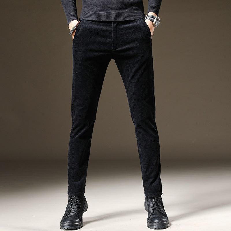New Men's Spring And Autumn Business Trend Thick Straight Trousers