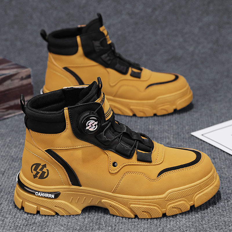 New Outdoor Men's Non-slip Thick Bottom High-top Casual Shoes