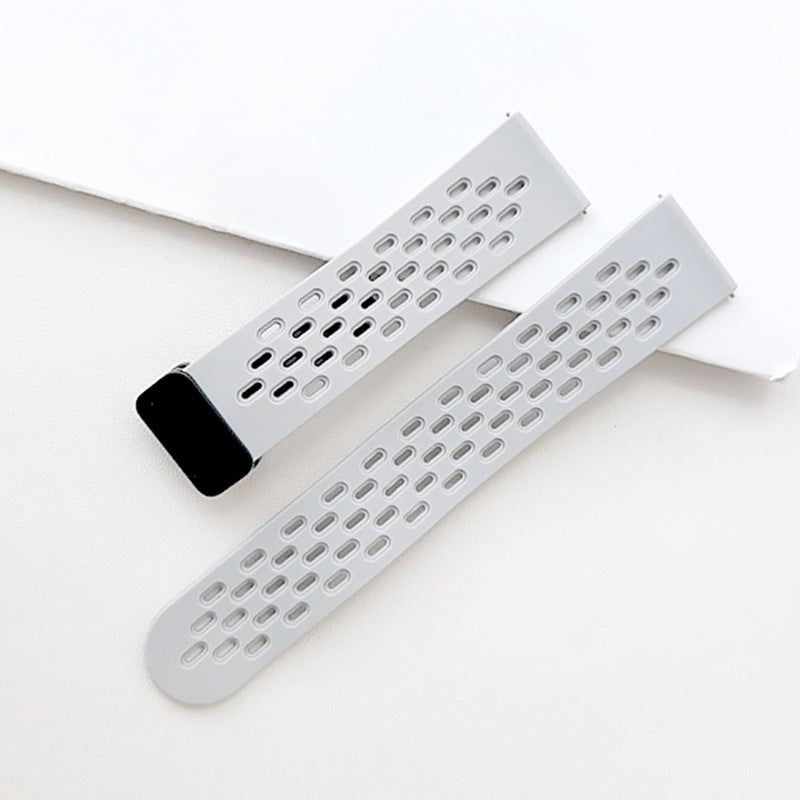 Simple Solid Color Magnetic Buckle Breathable Hole Strap