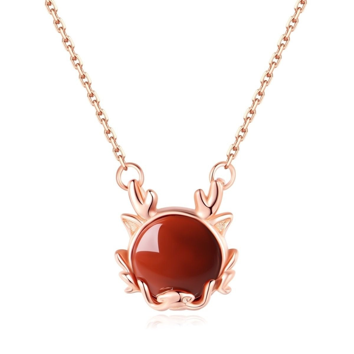 Women's Zodiac Dragon Necklace Red Rope Bracelet