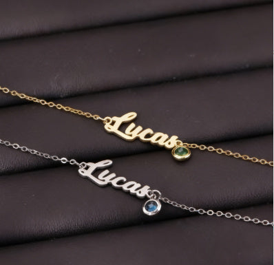 English Name Birthstone Anklet Simple Korean Style All-match Jewelry