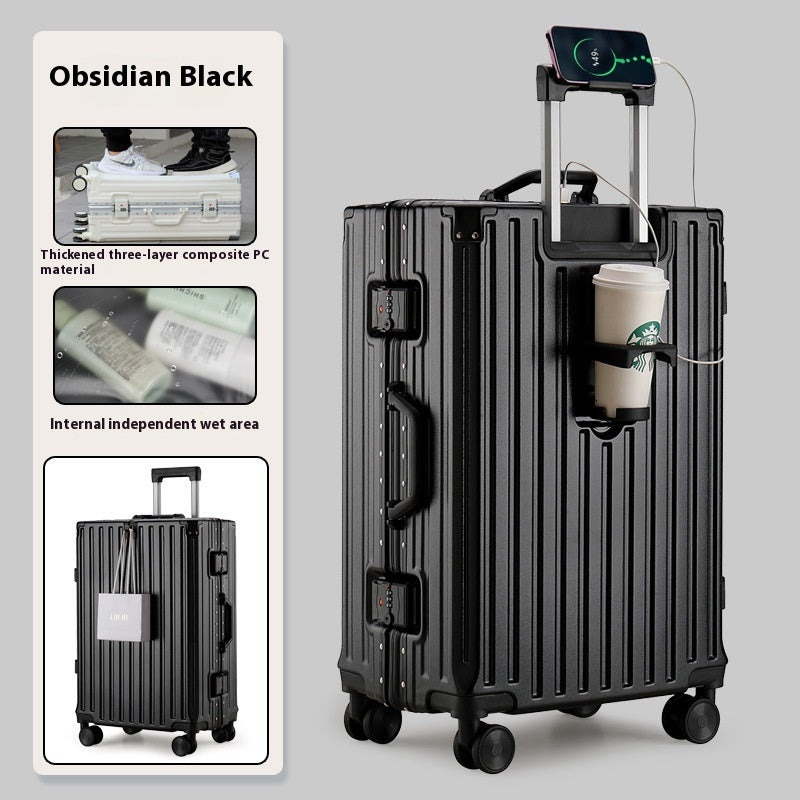 Large Capacity Travel Aluminum Frame Password Luggage