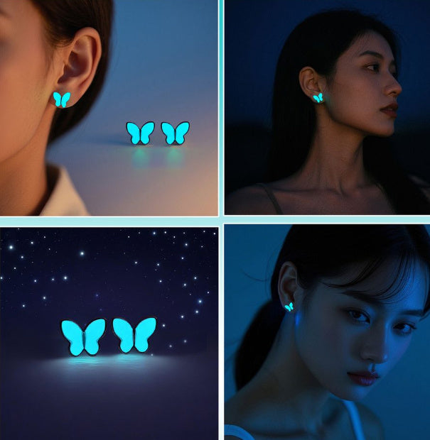 Light-emitting Butterfly Luminous Ear Studs