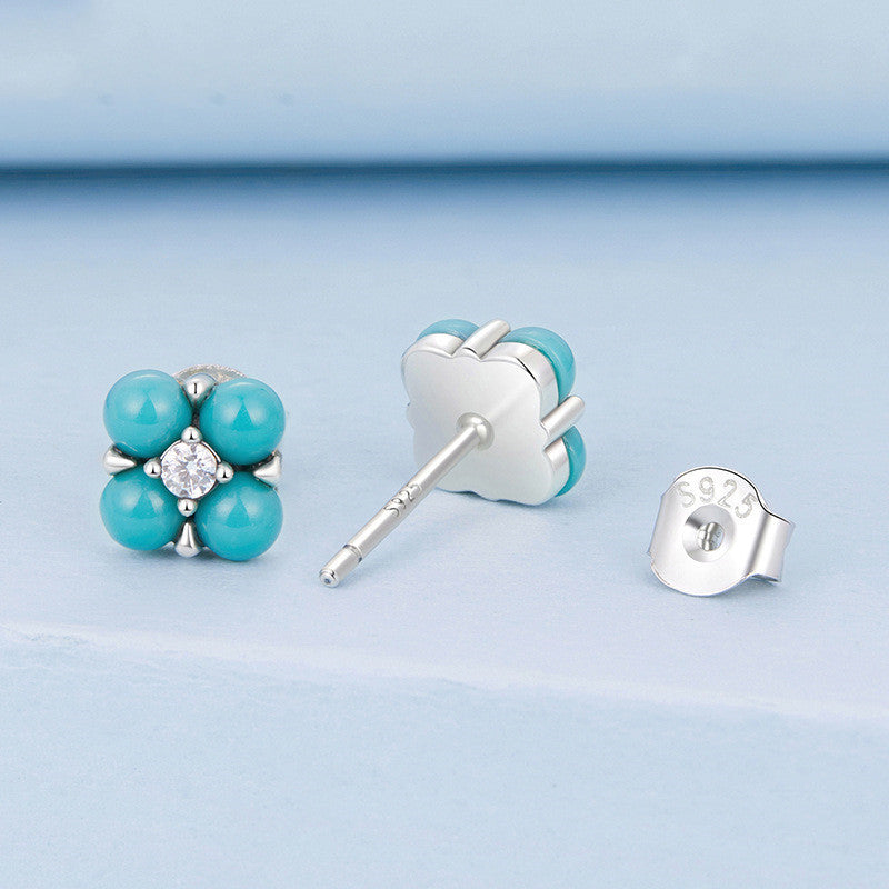 Simple And Retro Style S925 Sterling Silver Stud Earrings