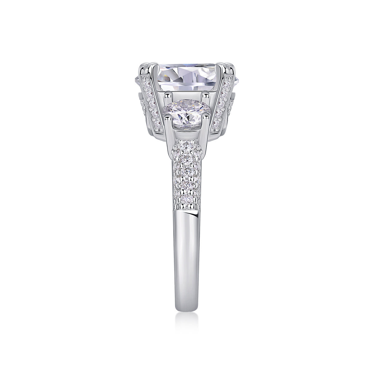 1Dazzling Stars - A Fashionable And Luxurious Jewelry Piece Set With 5-carat Moissan Diamond S925 Sterling Silver And Platinum-plated Diamond Prohibit TikTok sales