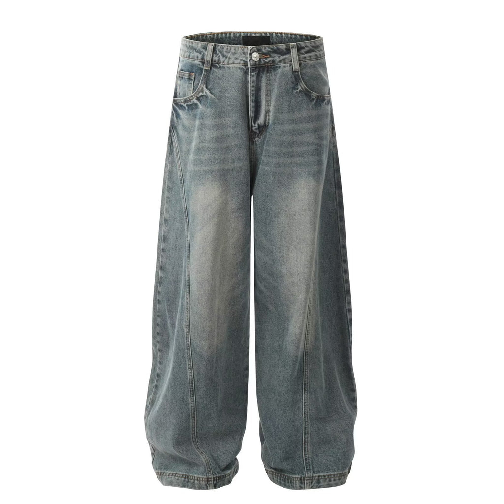 American Retro Washed Distressed Machete Design Jeans