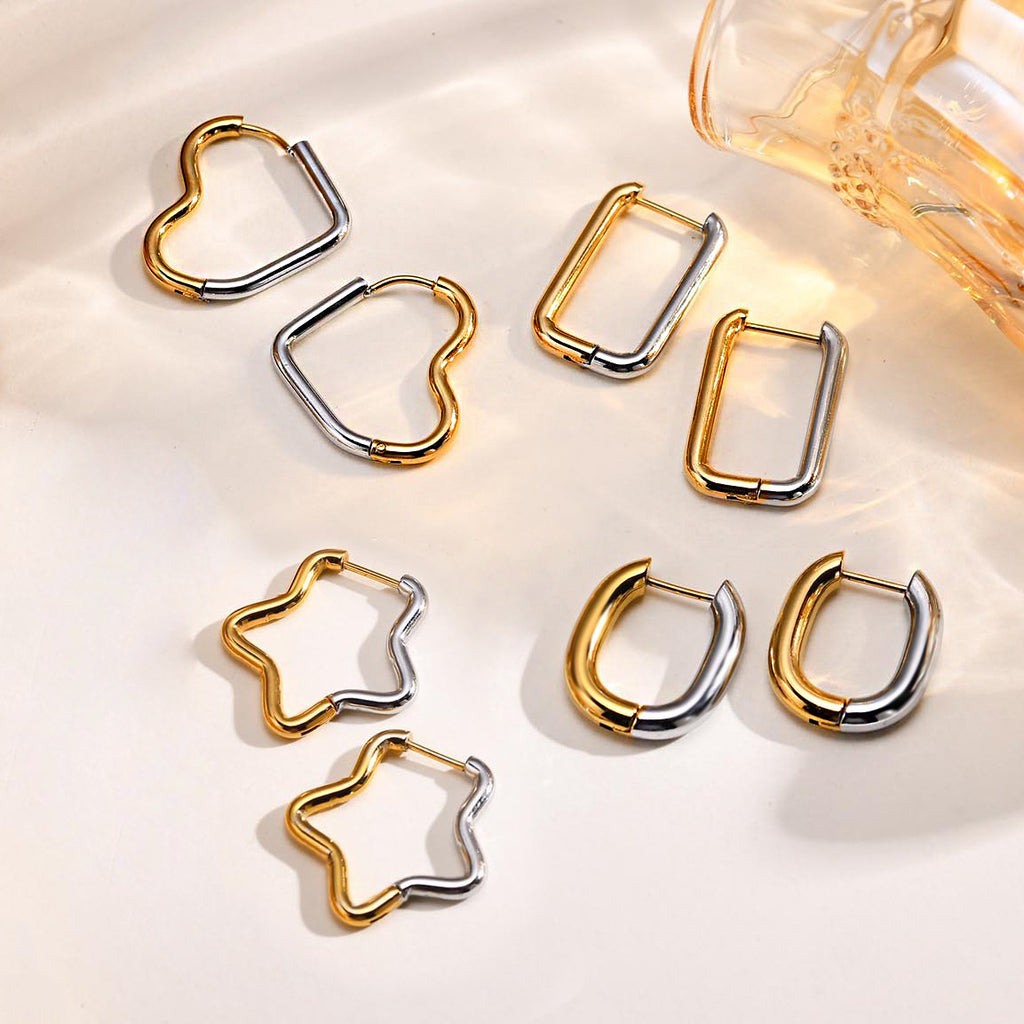N Earrings Gradually Golden High-grade Ear Ring Titanium Steel Special-interest Earrings