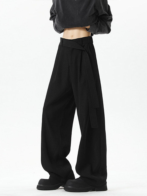 Ribbon Oblique Belt Machete Suit Pants Men's Plus-sized Plus Size Loose