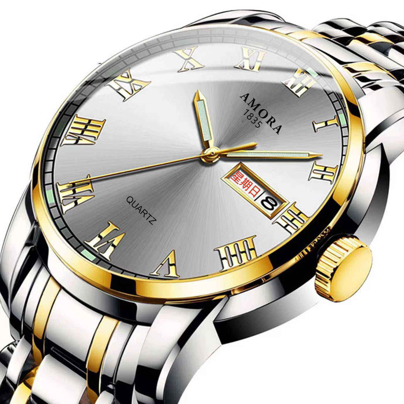 New Men's Watch Steel Belt Quartz Watch Men's Watch Waterproof Luminous