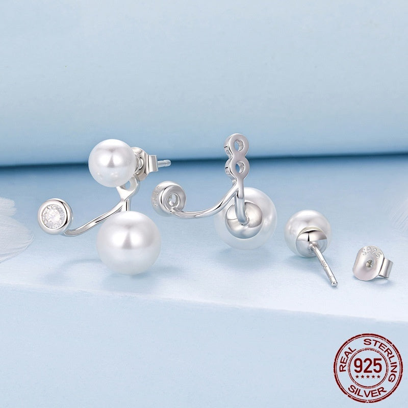 Original Design Two Ways Pearl Stud Earrings