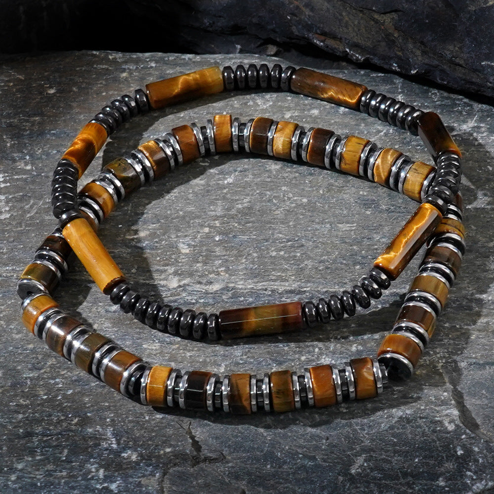 Natural Semi-precious Stone Beads String Men's Bracelet