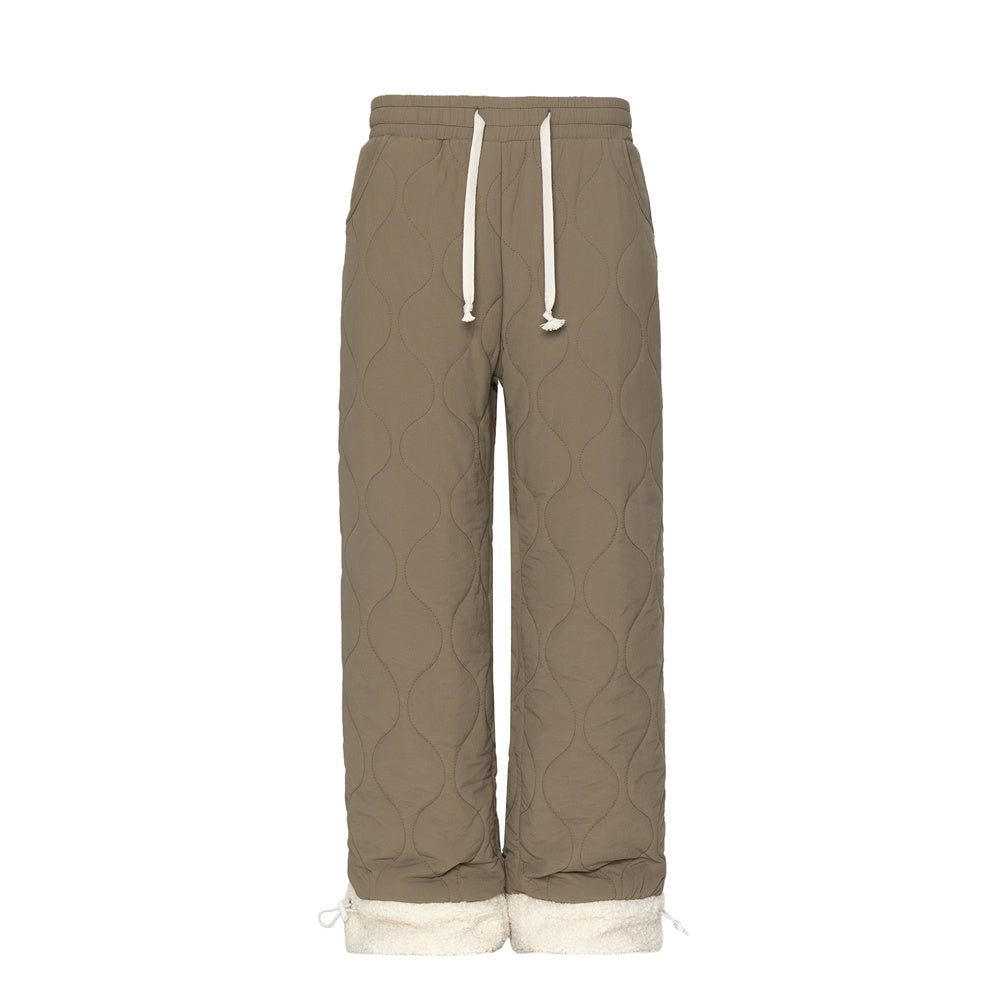 Men's Color Matching Trousers Drawstring Casual Pants