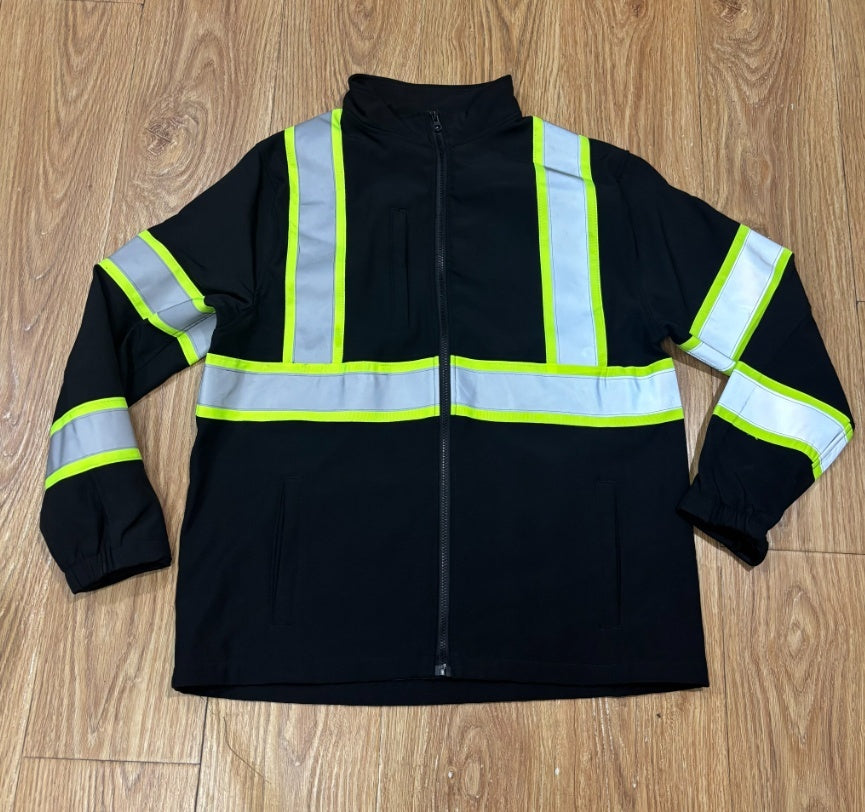 Soft Shell Waterproof Black Night Reflective Work Clothes