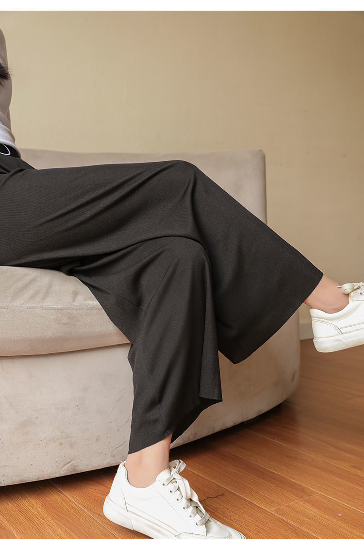 High Waist Straight Loose Slimming Ankle Length Casual Pants