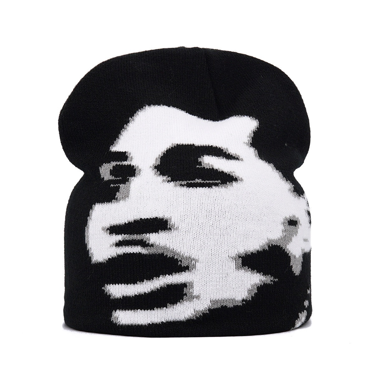 Autumn And Winter Knitting Portrait Jacquard Warm Wool Hat