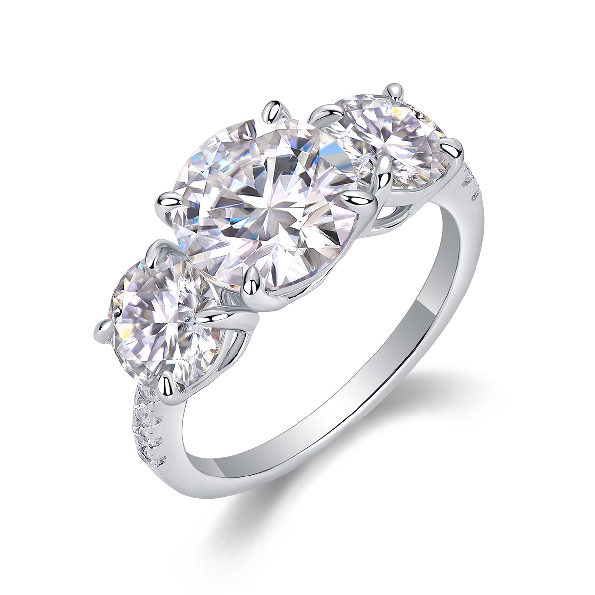1Three Shining Stars - A Fashionable And Luxurious Jewelry Piece Set With 3-carat Moissanite S925 Sterling Silver And Platinum-plated Diamond Prohibit TikTok sales